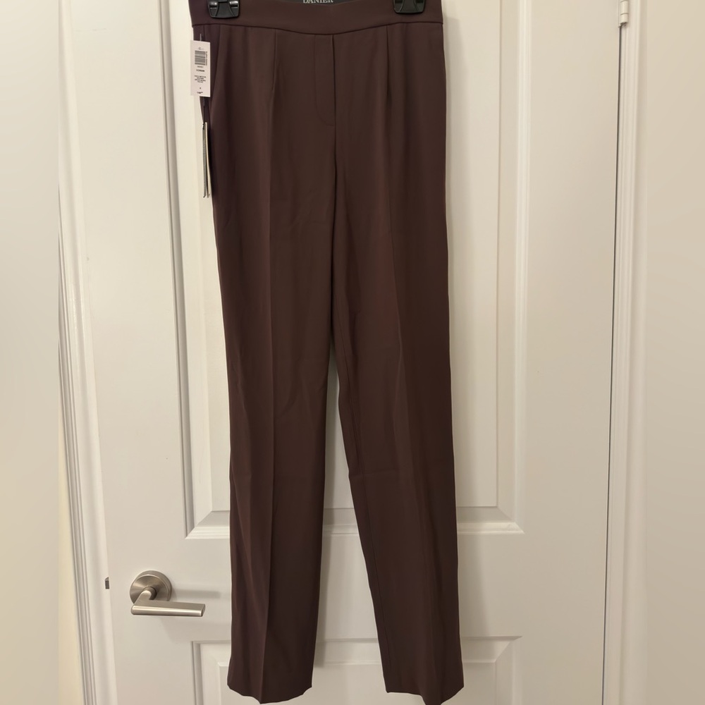 Babaton Brown Straight-Leg Dress Pants